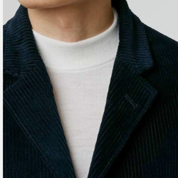 Topman‎ Curtis Kulig Navy Corduroy Blazer - Men's 36R, Jacket, Retail $250 - Picture 4 of 5